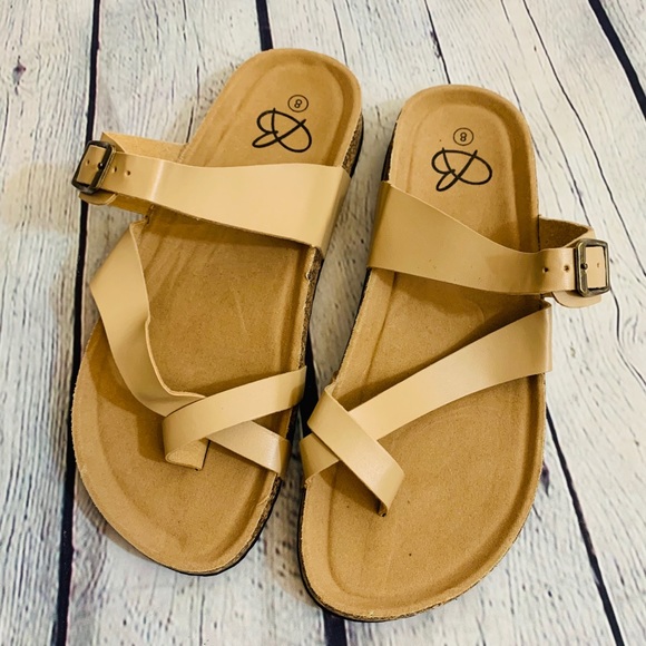 Bobbie Brooks Shoes - Sandals Brown Double Strap Size 8